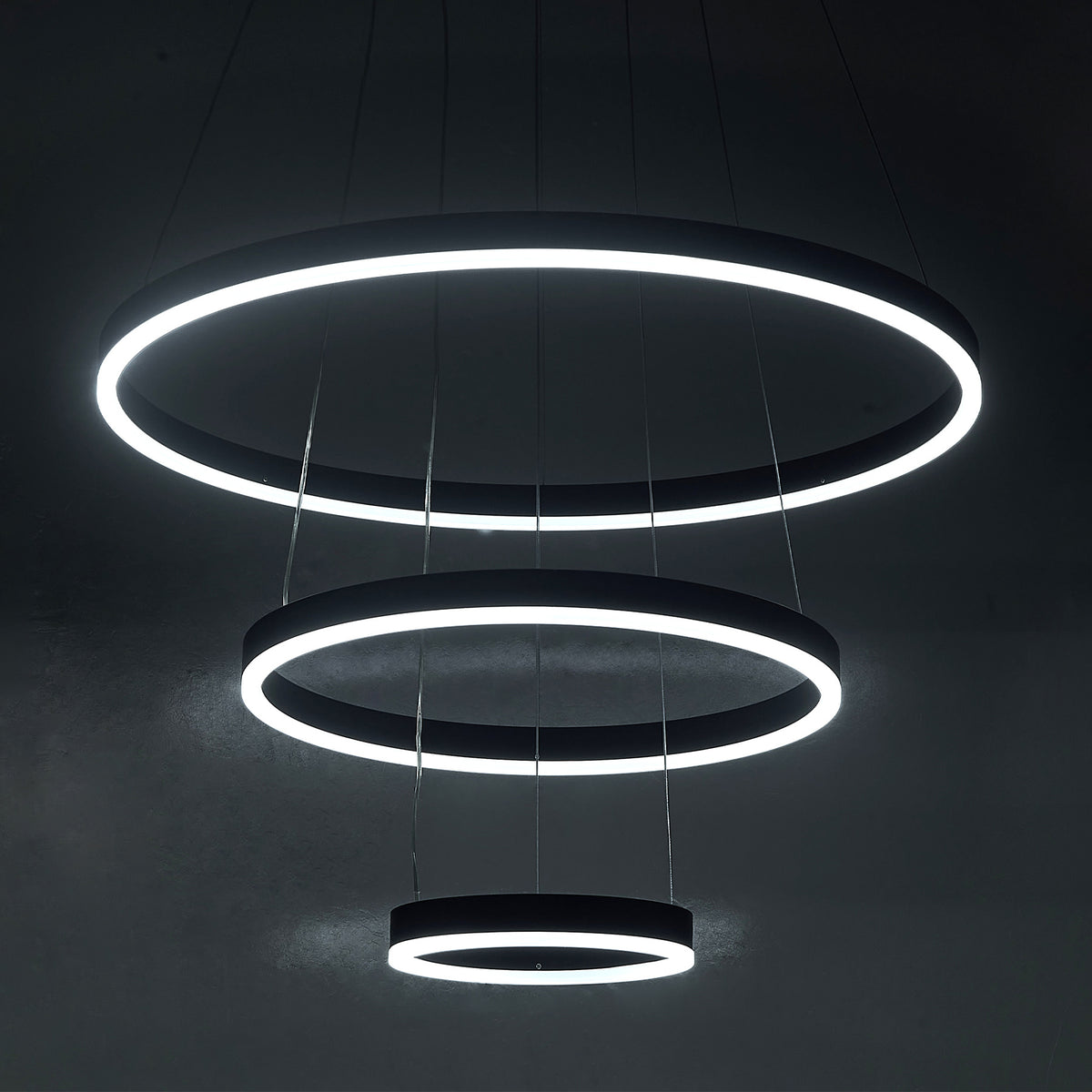 Modern 3 Ring Aluminum Round Hanging LED Pendant Light
