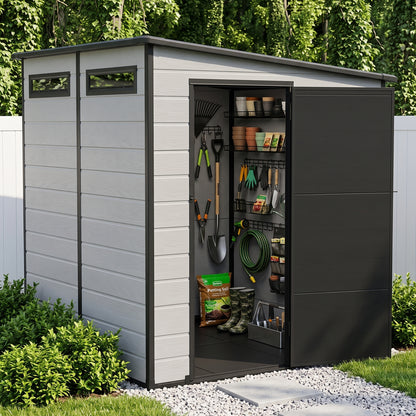 6x6 FT Outdoor Garden Plastic Storage Shed