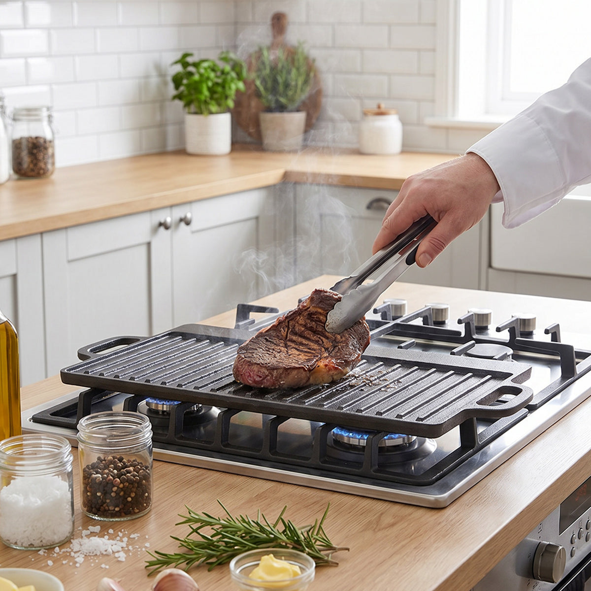Cast-Iron Reversible Griddle Pan
