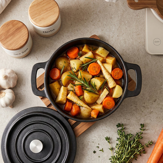 1L Pre-Seasoned Cast Iron Dutch Oven with Lid
