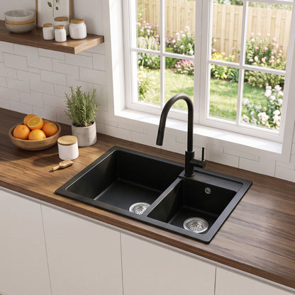 Modern Quartz Resin Composite Kitchen Sink with Waste Kit