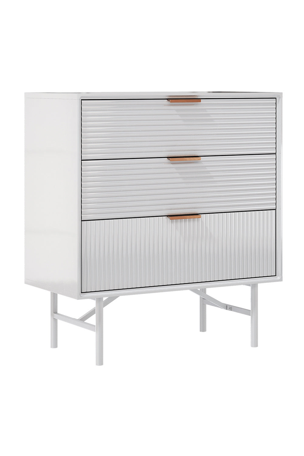3-Tier Bedroom Striped Storage Cabinet