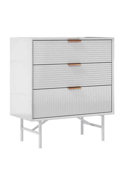 3-Tier Bedroom Striped Storage Cabinet