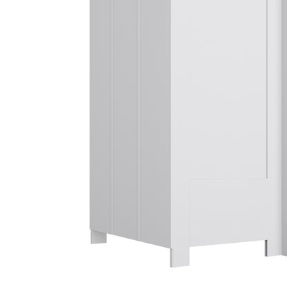 Modern Double-Door Wardrobe with Drawer & Hanging Rail
