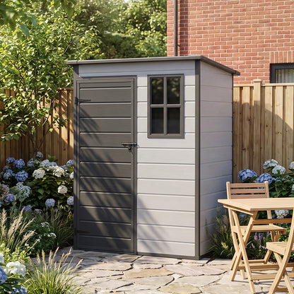 5x3FT Plastic Garden Storage Shed with Lockable Door