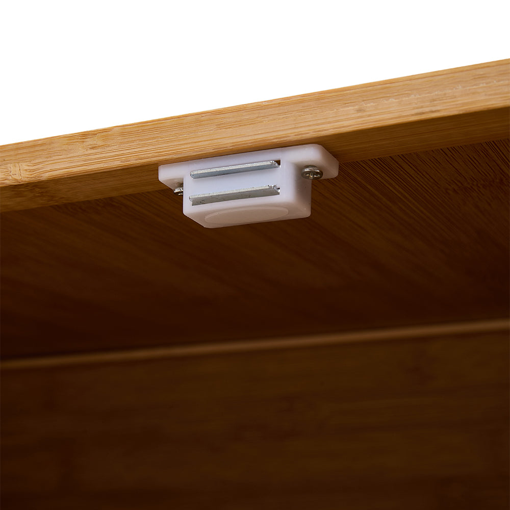 Multi-functional Wooden Coat Rack with Storage Cabinets