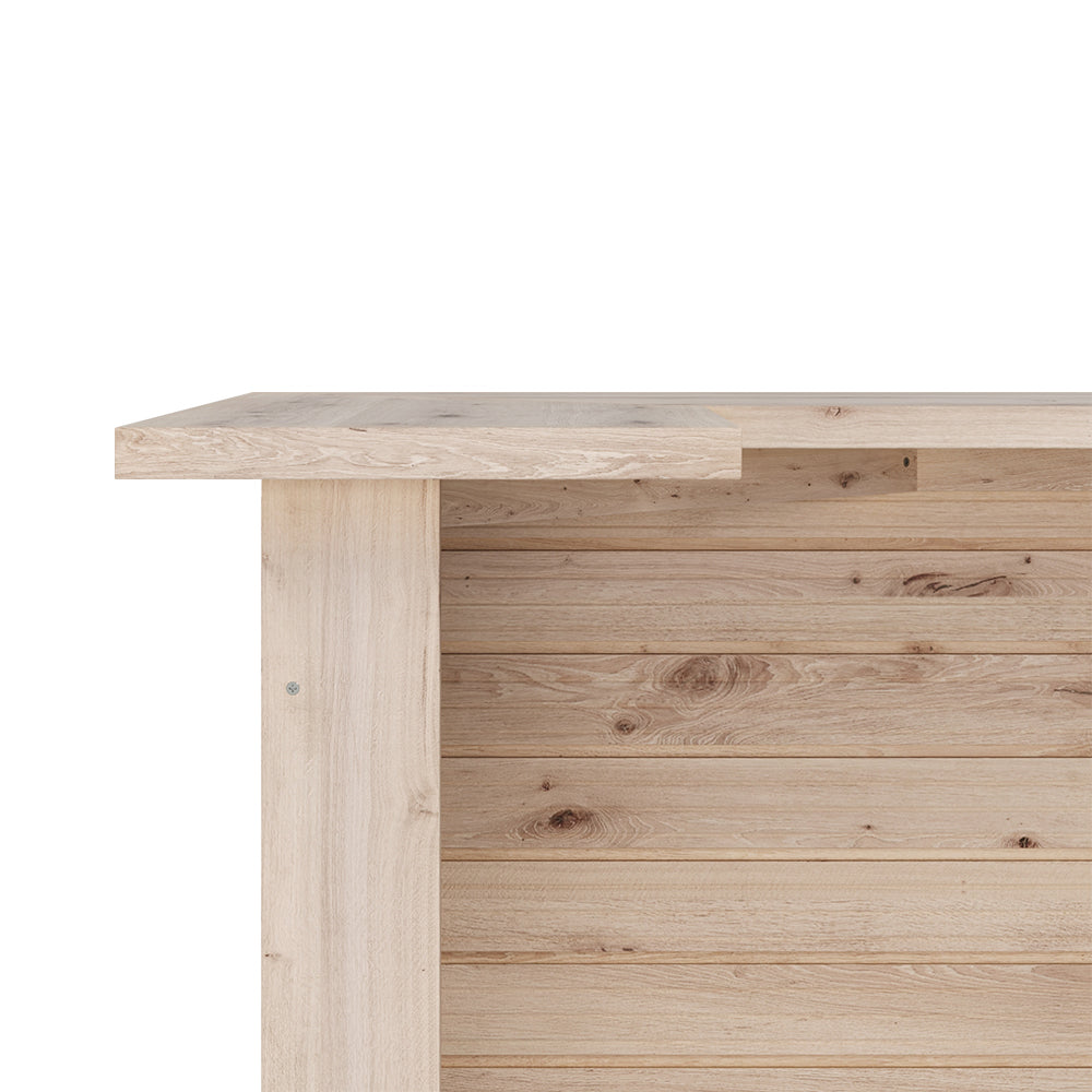 125cm Rustic Wooden Home Bar with Pine Countertop