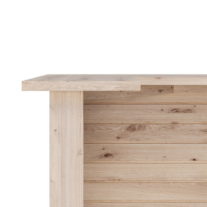 125cm Rustic Wooden Home Bar with Pine Countertop