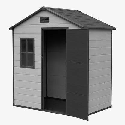 6x4FT Outdoor Aluminum & PP Storage Shed