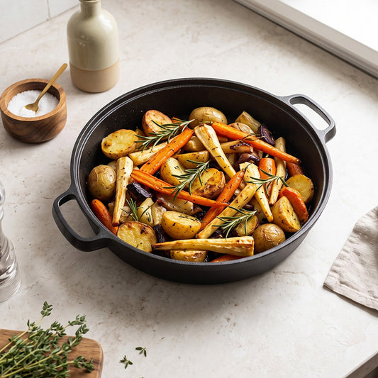 Deep Pre-Seasoned Cast Iron Skillet with Dual Handles