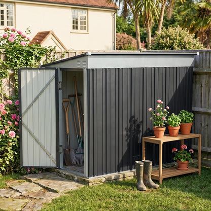 4x8 FT Pent Roof Garden Tool Shed Outdoor Patio Storage House