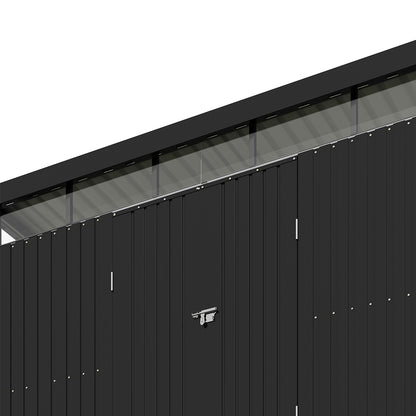 10 x 8 ft Metal Garden Storage Shed with Flat Roof & Double Doors