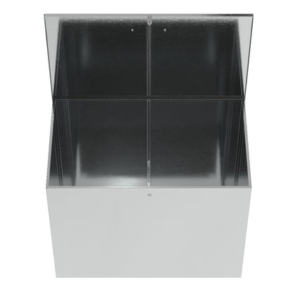 Large Galvanized Feed Storage Bin with Two Compartments
