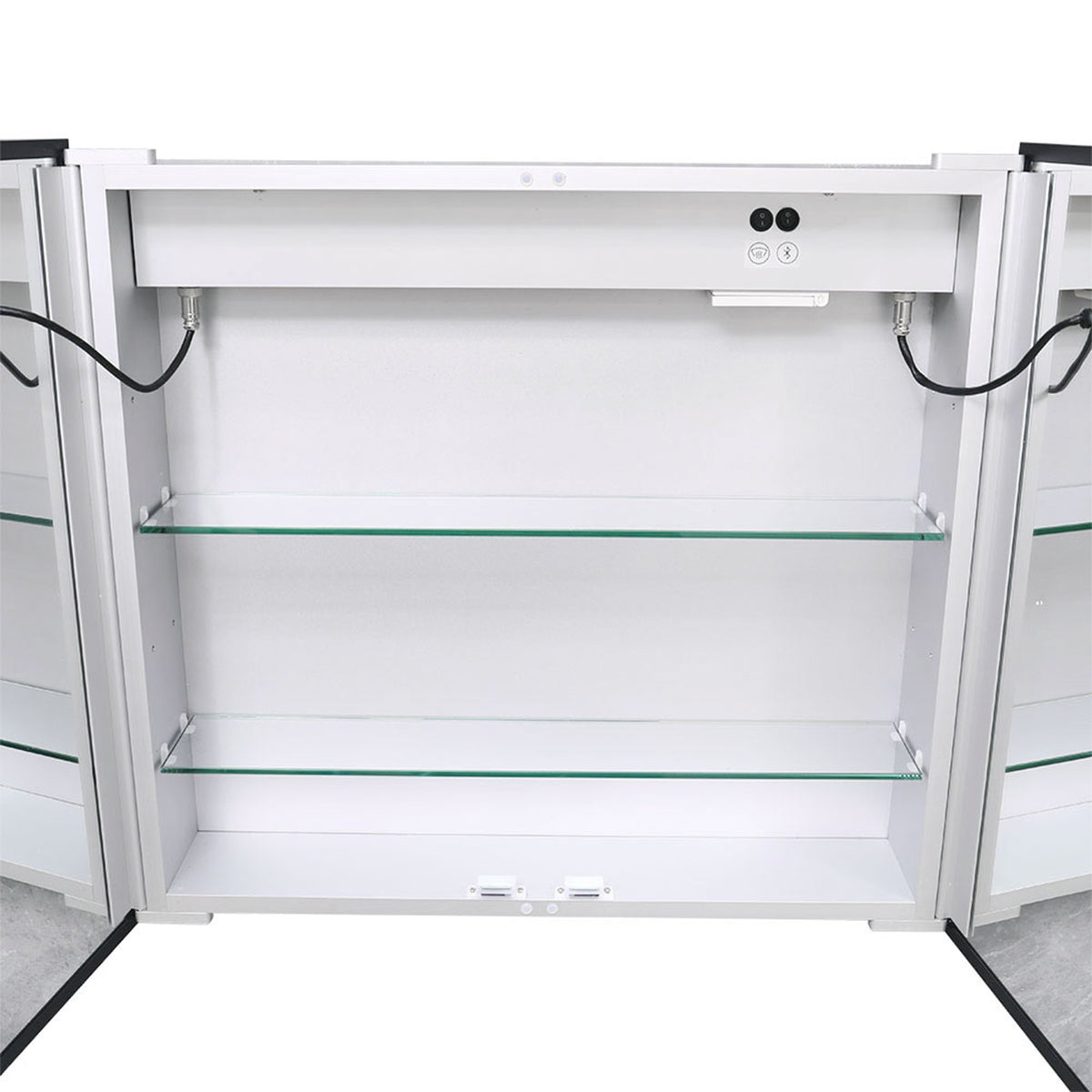 Wall-Mounted Bathroom LED Mirror Cabinet with Adjustable Shelves