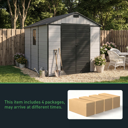 8x10FT Plastic Garden Storage Shed with Lockable Door