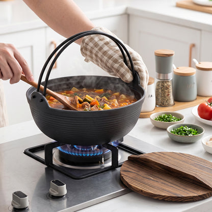 4L Cast Iron Nabe Pot with Double Handles