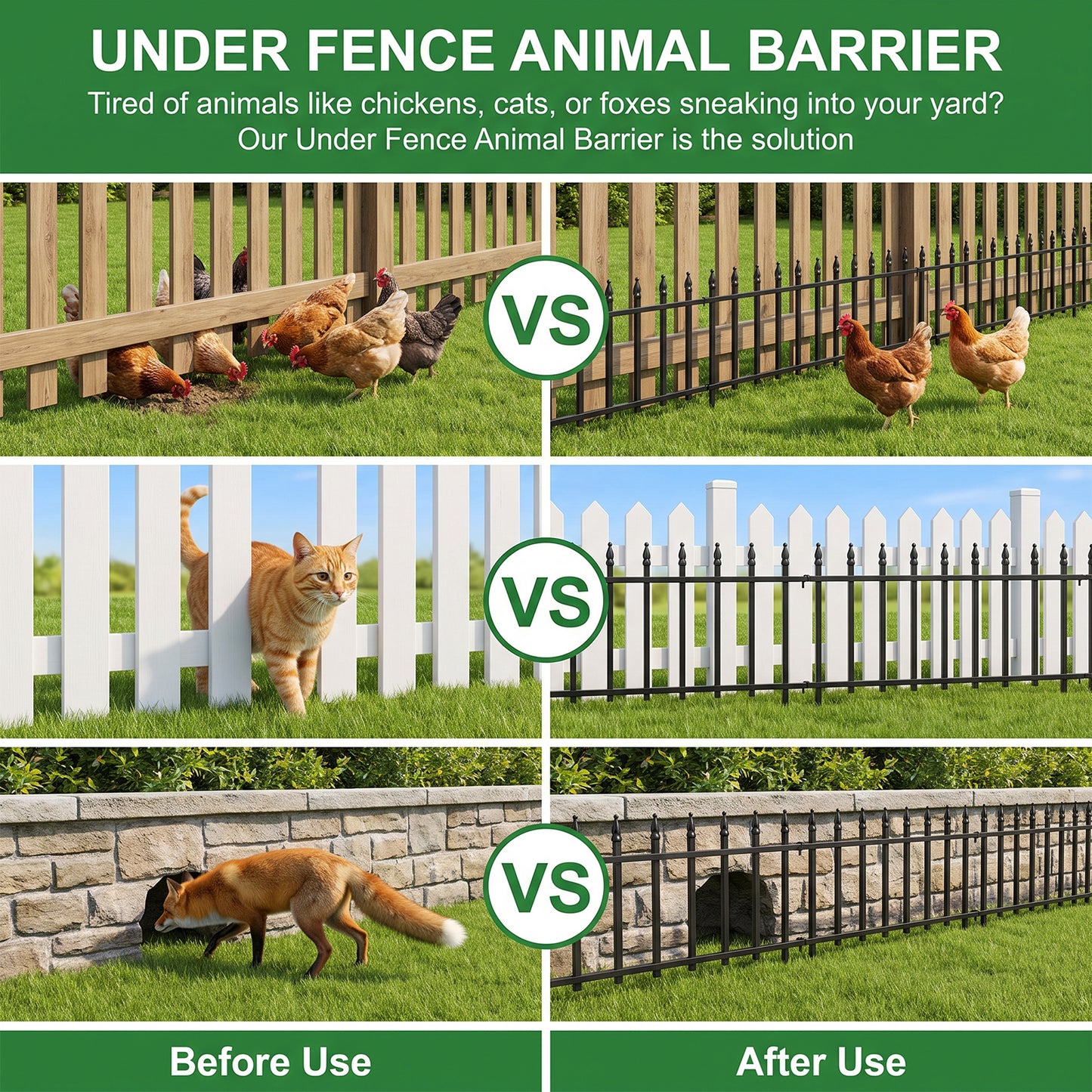 5-Pack Decorative Metal Garden Fence Panels