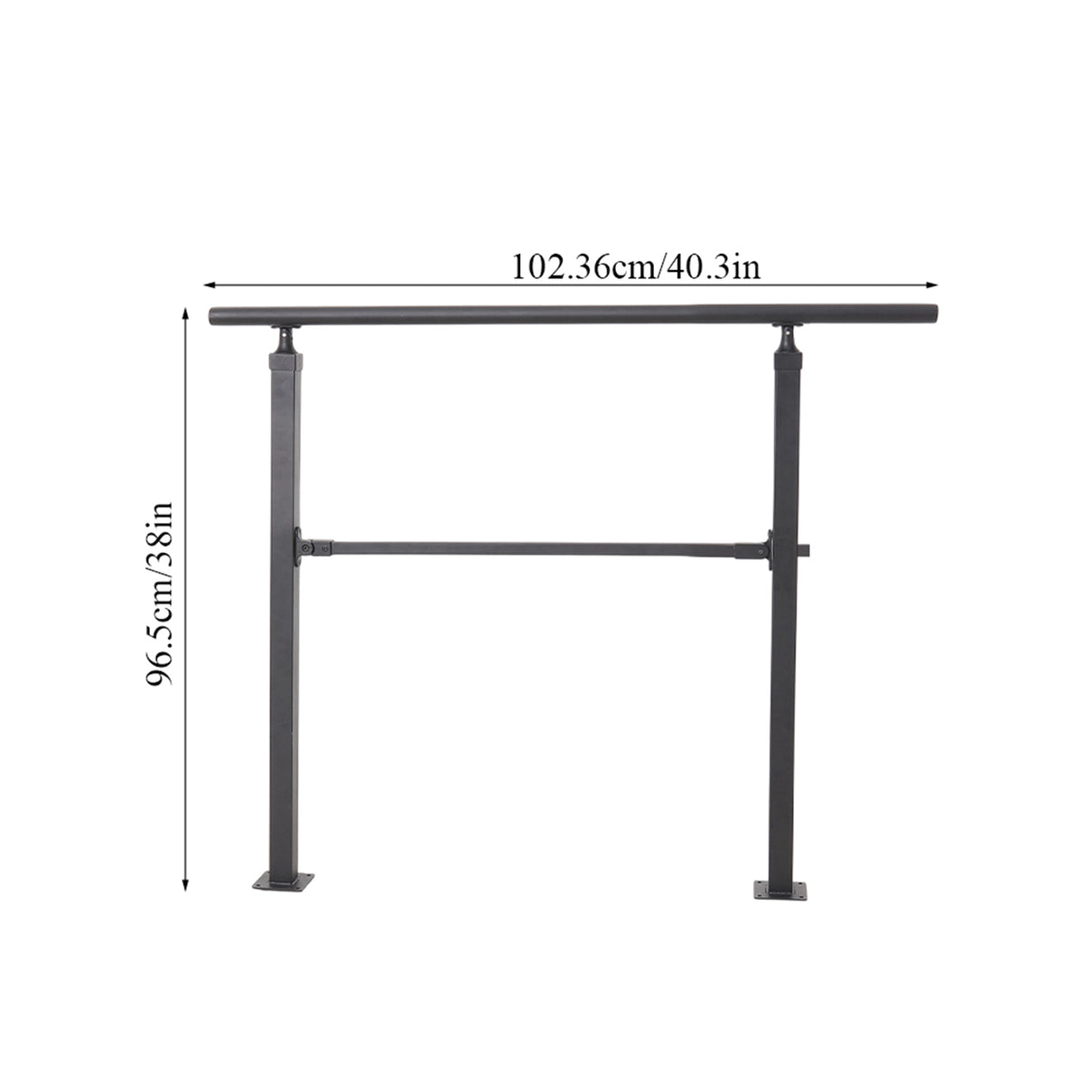 Outdoor Carbon Steel Step Handrail Railing Kit