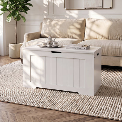 White Wooden Storage Chest Organiser Box