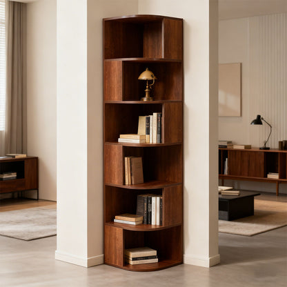 6-Tier Wooden Corner Storage Shelf