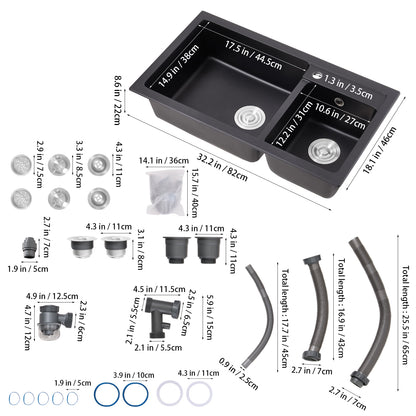 Modern Quartz Resin Composite Kitchen Sink with Waste Kit
