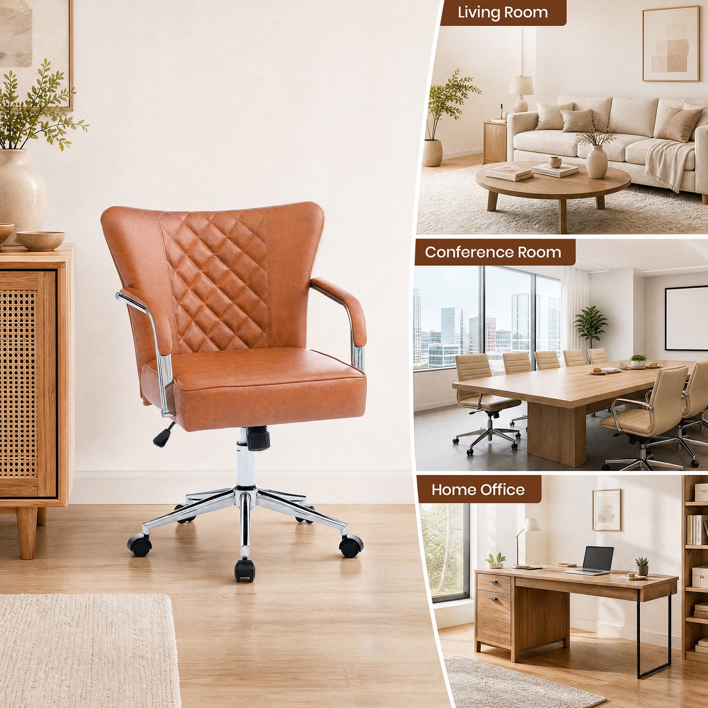 Height-Adjustable Swivel Office Chair
