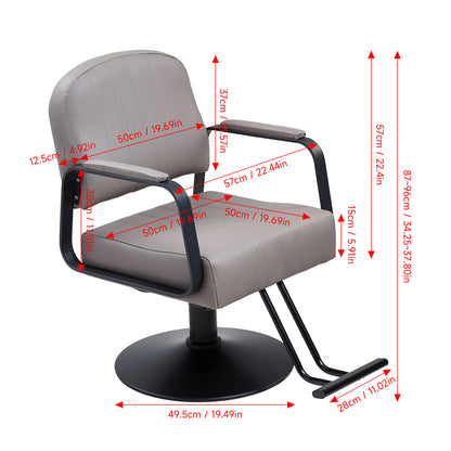 Height-Adjustable Swivel Salon Barber Chair