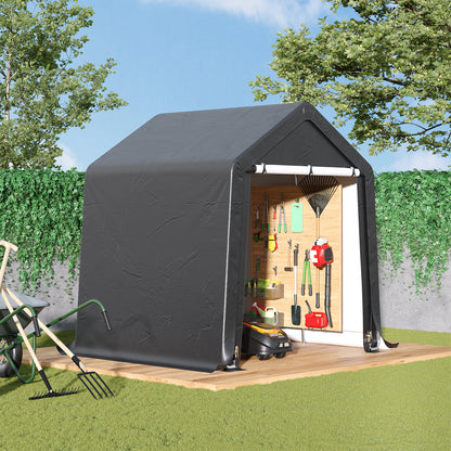 6x6FT Galvanized Tube Storage Shed