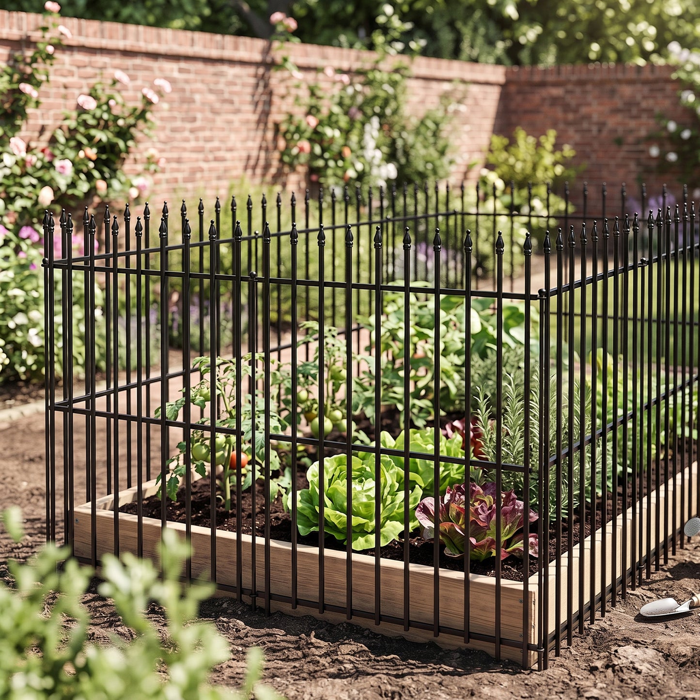 5-Pack Decorative Metal Garden Fence Panels