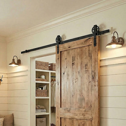 200cm Black Sliding Barn Door Hardware Kit