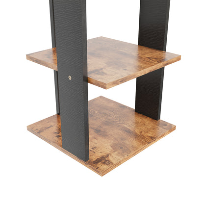 Natural Wood 8-Tier Shoe Rack for Entryway