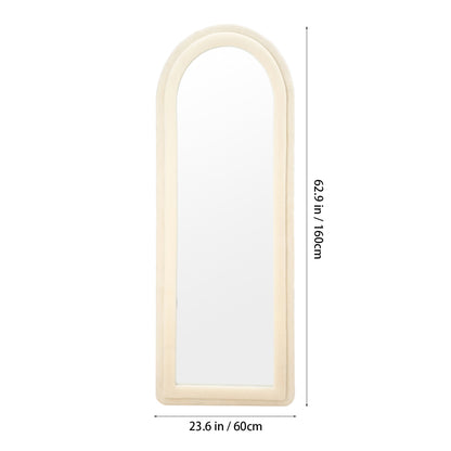 Double Arched Full-Length Mirror with Safety Film & Velvet-Wrapped MDF Frame