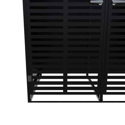 2-Bin Metal Wheelie Bin Storage Shed with Lockable Doors