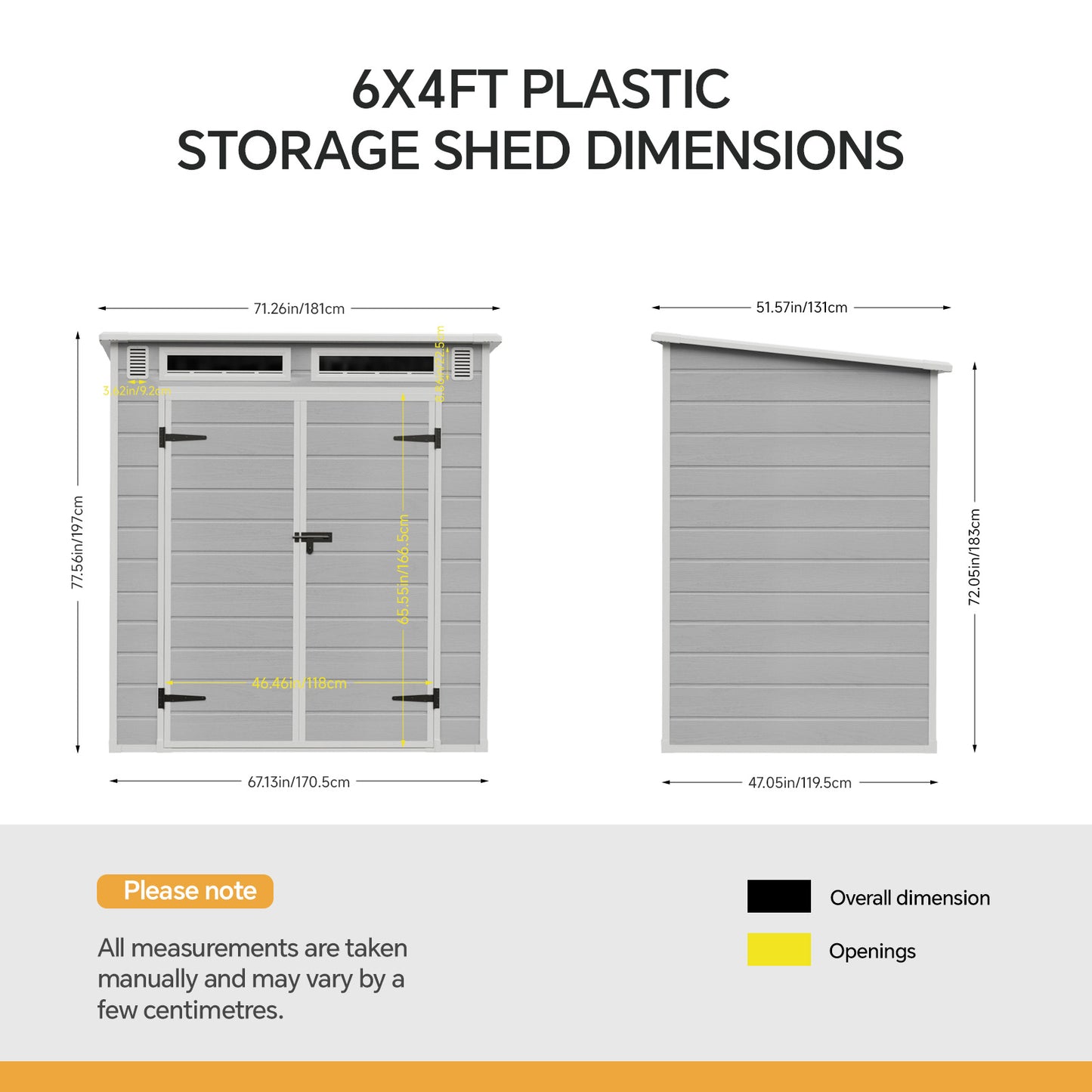 6 x 4FT Outdoor Garden Pent Roof Tool Storage Shed