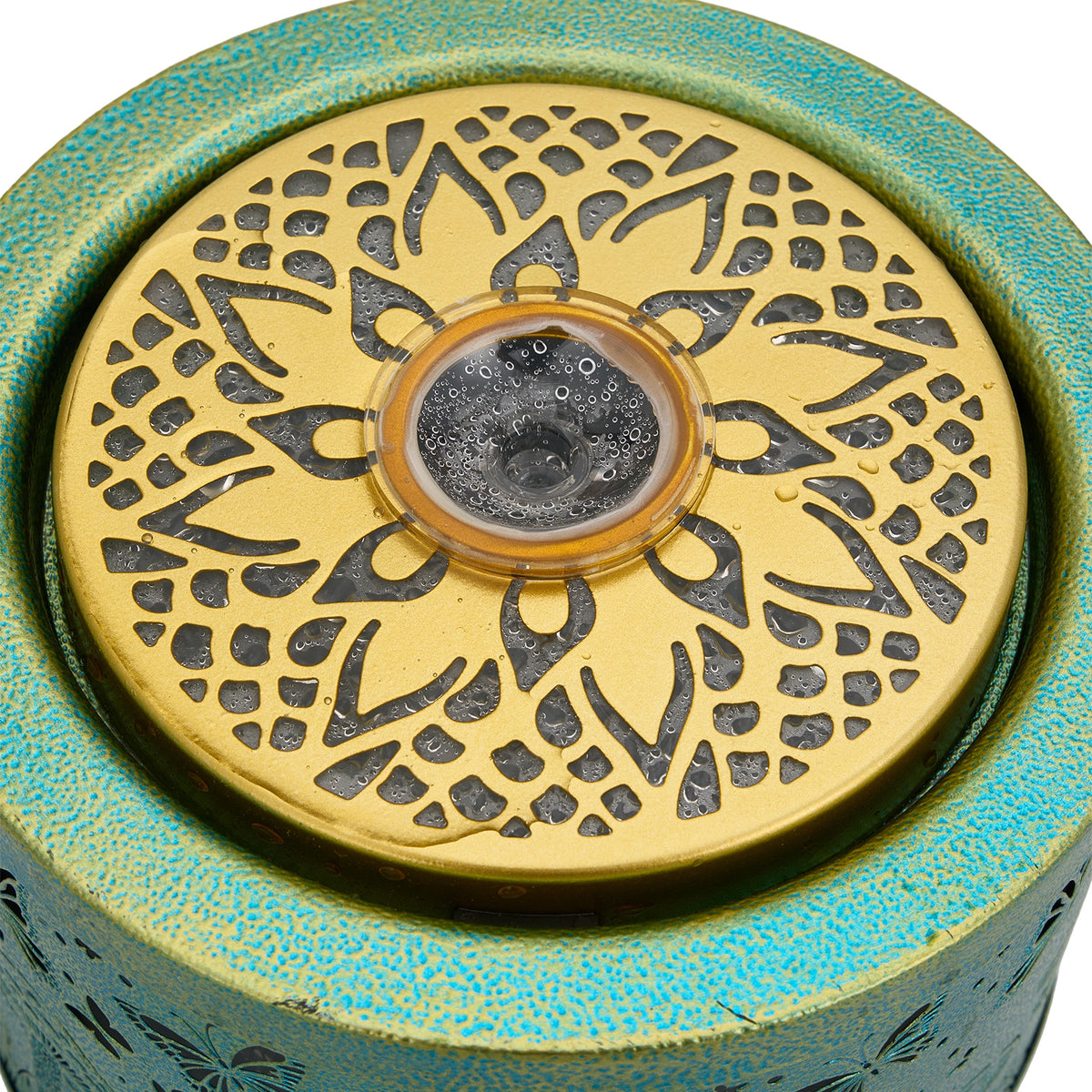 Creative Metal Tabletop Fountain with Light & Enchanted Forest Butterfly Design