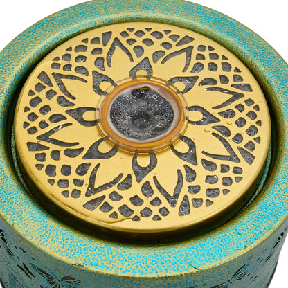 Creative Metal Tabletop Fountain with Light & Enchanted Forest Butterfly Design