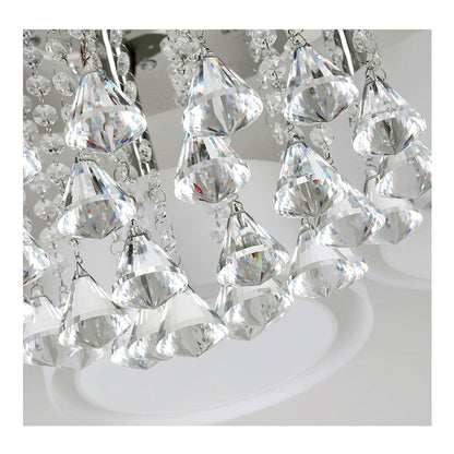 3/5 heads lights of Modern Round Acrylic LED Semi Flush Mount with Crystal Accent