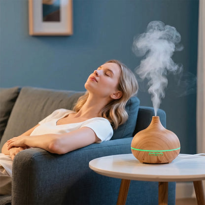 Wood Grain Ultrasonic Essential Oil Diffuser
