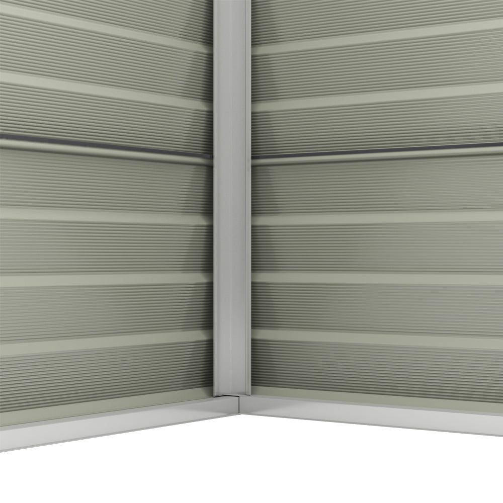 8 x 8.5 ft Charcoal Steel Garden Storage Shed with Double Doors & Windows
