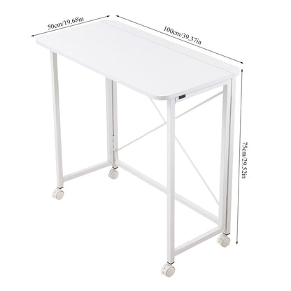Folding Office Desk with Casters