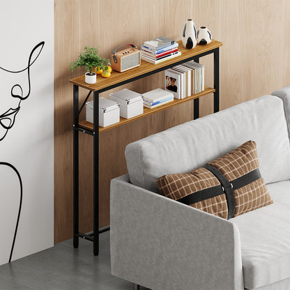 Slim Console Table Entryway 2-Tier Table with Adjustable Feet