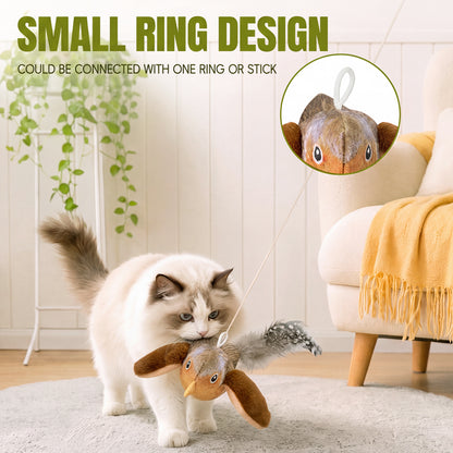Interactive Chirping & Flapping Bird Cat Toy with Catnip