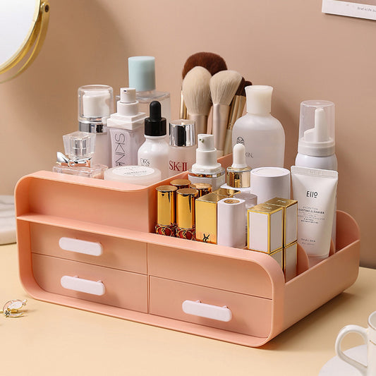 Multifunctional Plastic Desk Organizer with Drawers