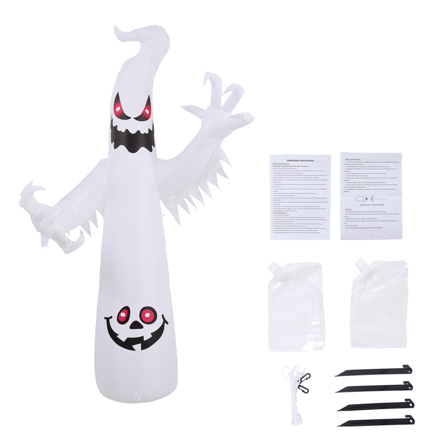 7 FT Halloween Inflatable Ghost with LED Lights