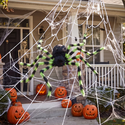 Giant Halloween Spider Decoration with 7m Web