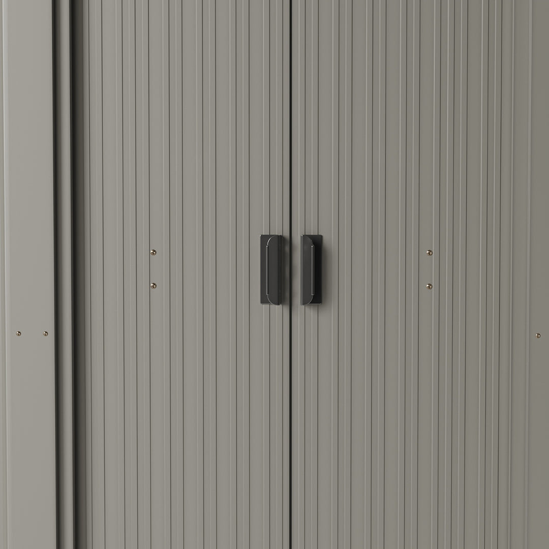 8 x 4 ft Metal Garden Storage Shed with Pent Roof & Lockable Double Doors
