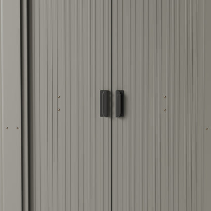 8 x 4 ft Metal Garden Storage Shed with Pent Roof & Lockable Double Doors