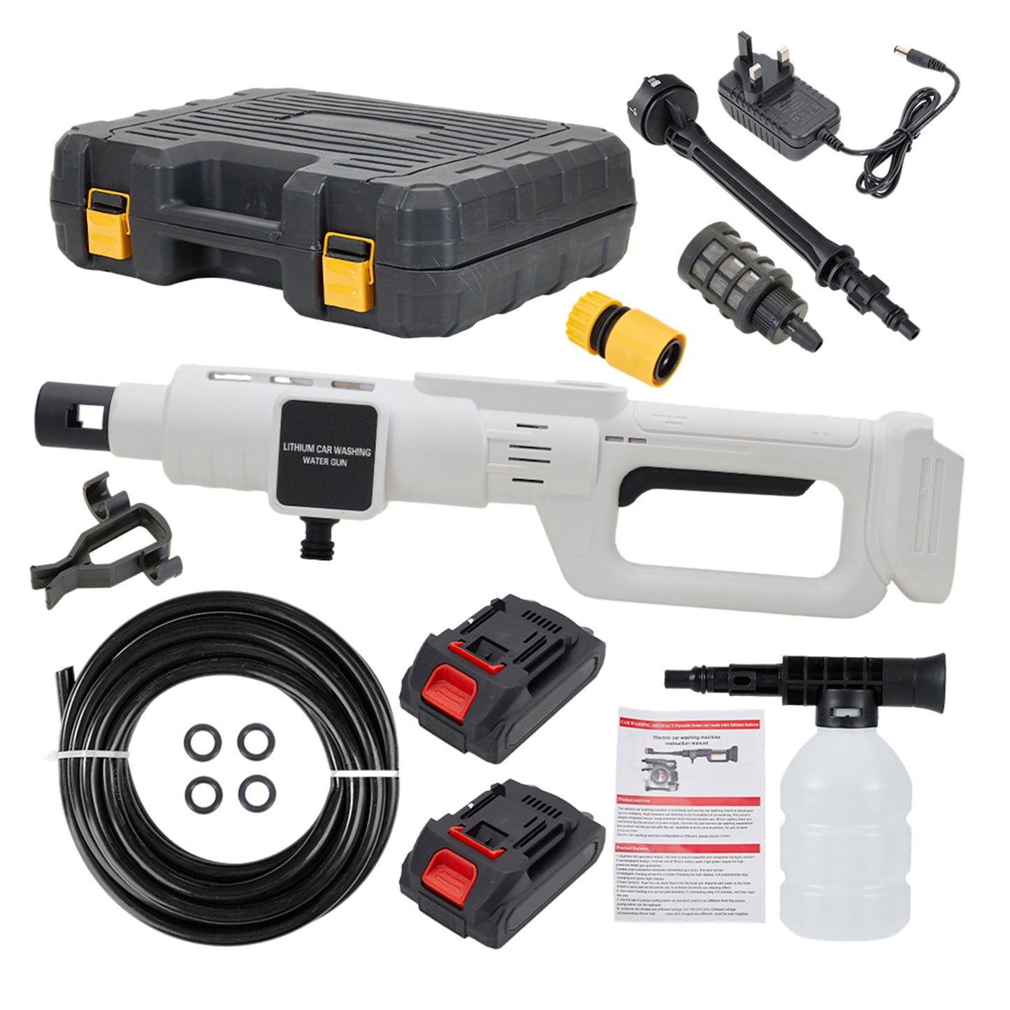 21V Cordless Handheld Pressure Washer Cleaner with 2 Batteries