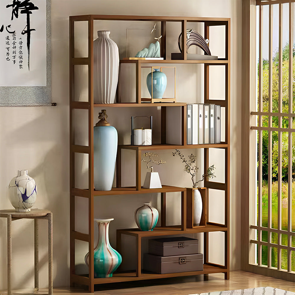 7 Tier Wooden Bookcase Display Stand