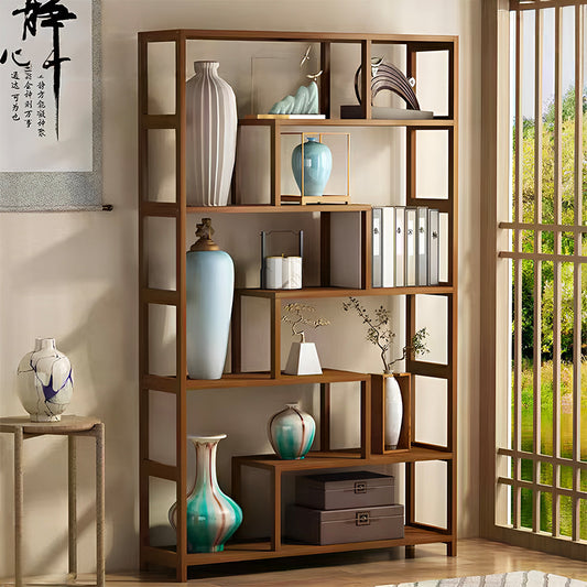 7-Tier Wooden Bookcase Display Stand